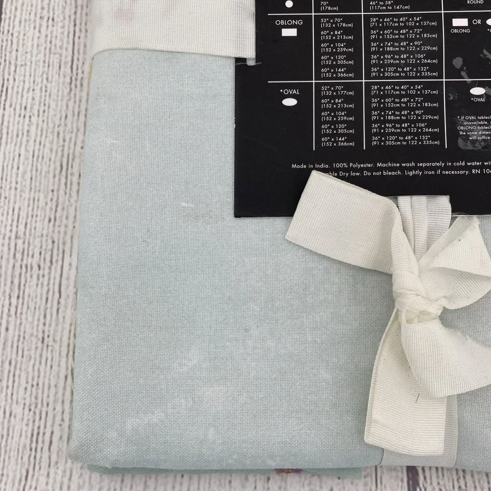 Tahari Tablecloth 60x84 Sunflower Dragonfly Green Yellow Blue Summer Spring